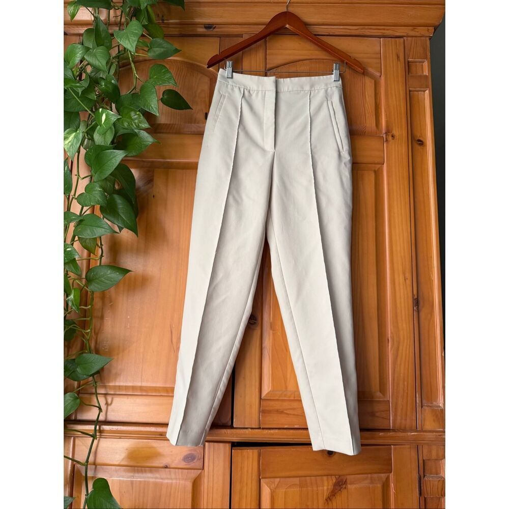 Zara Tailored High-Rise Slim Ankle Trousers in Cream– Women’s Small - Picture 4 of 12